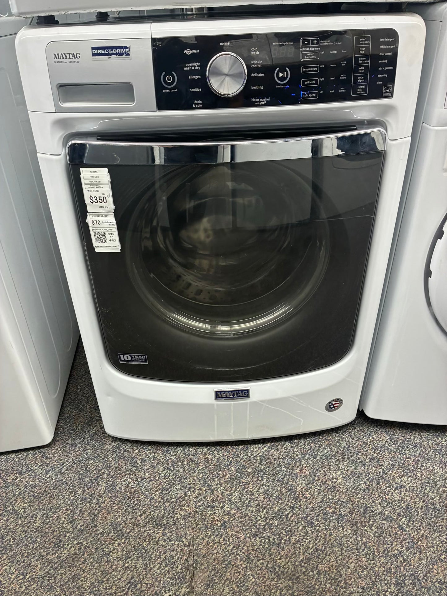Gas Front load set Maytag washer and gas Kenmore dryer 27” large capacity