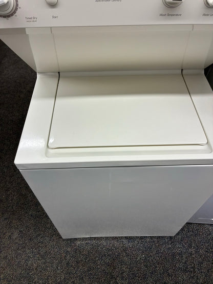 GE laundry center  washer and dryer set electric stackable 27”