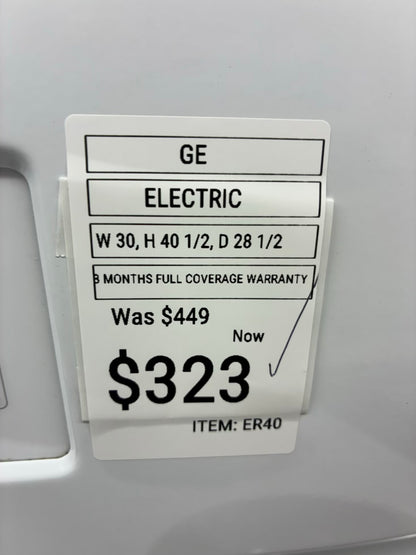 GE electric range WHITE 30”