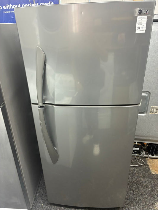 LG top freezer refrigerator stainless steel 30”
