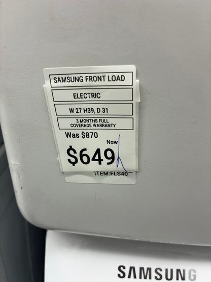 Samsung electric washer and dryer 27” front load