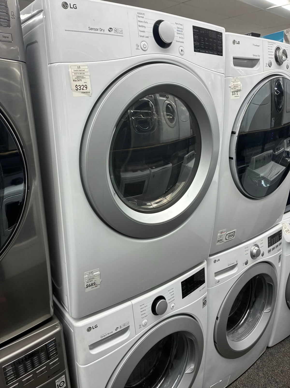LG electric washer and dryer 27” front load