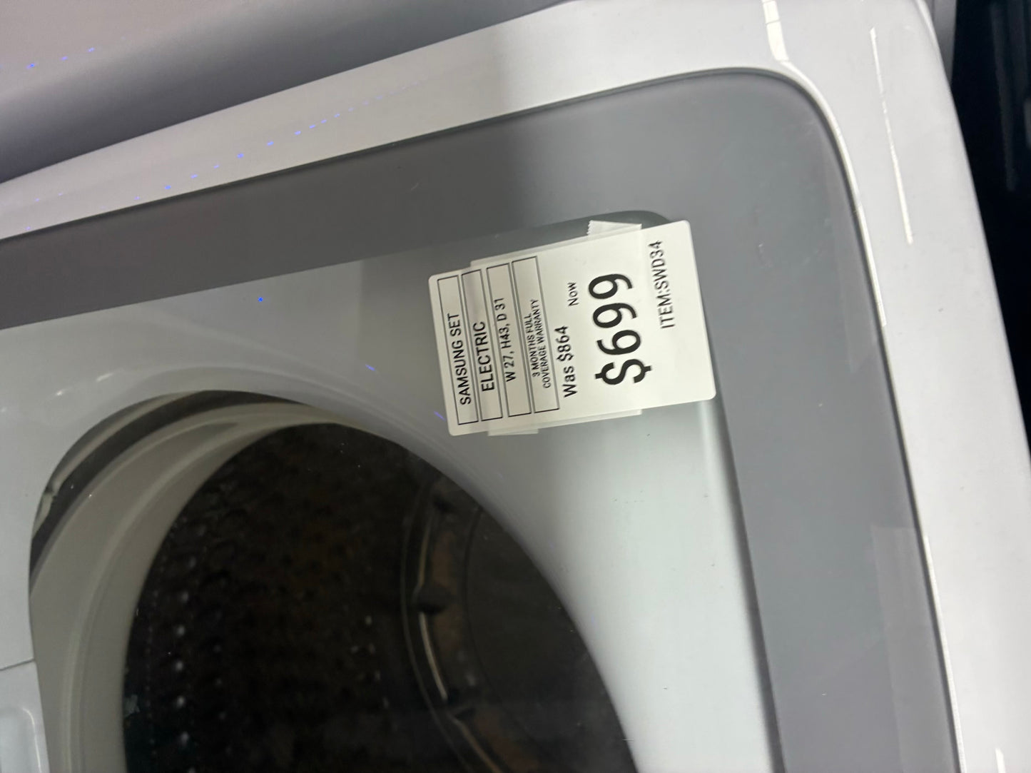 SAMSUNG WASHER 27”  N DRYER 27” TOP LOAD ELECTRIC