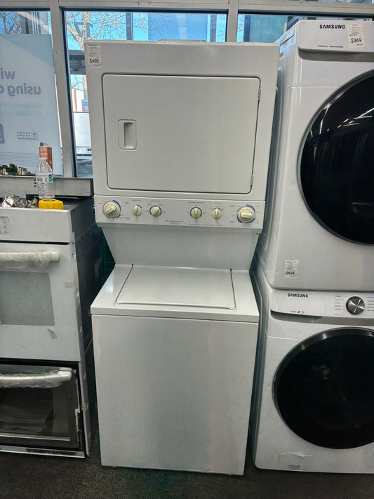Frigidaire laundry center  washer and dryer set gas stackable 27”