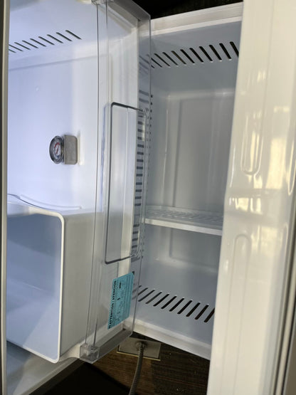 ^ Item #RF38W LG french door refrigerator stainless steel w/ ice  dispenser inside 30” in