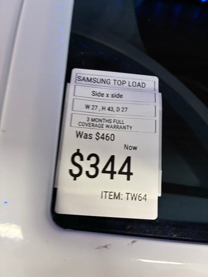 Samsung top load washer  large capacity side x side 27”