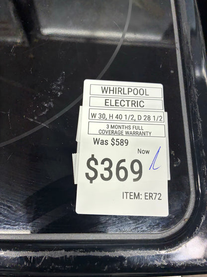 Whirlpool electric stainless steel range 4 burner 30 inch