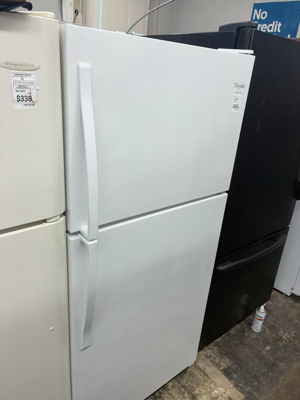 Whirlpool top freezer refrigerator  30”