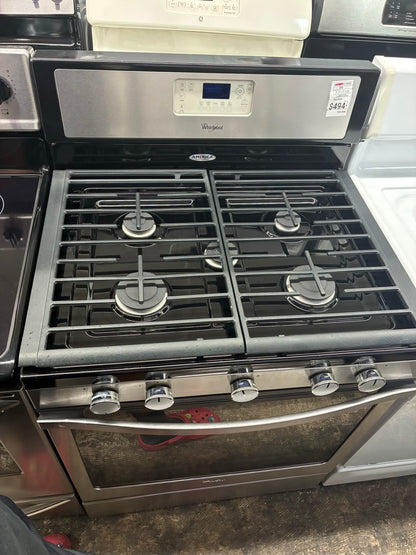 Whirlpool Gas Range stainless  steel5 Burners 30”