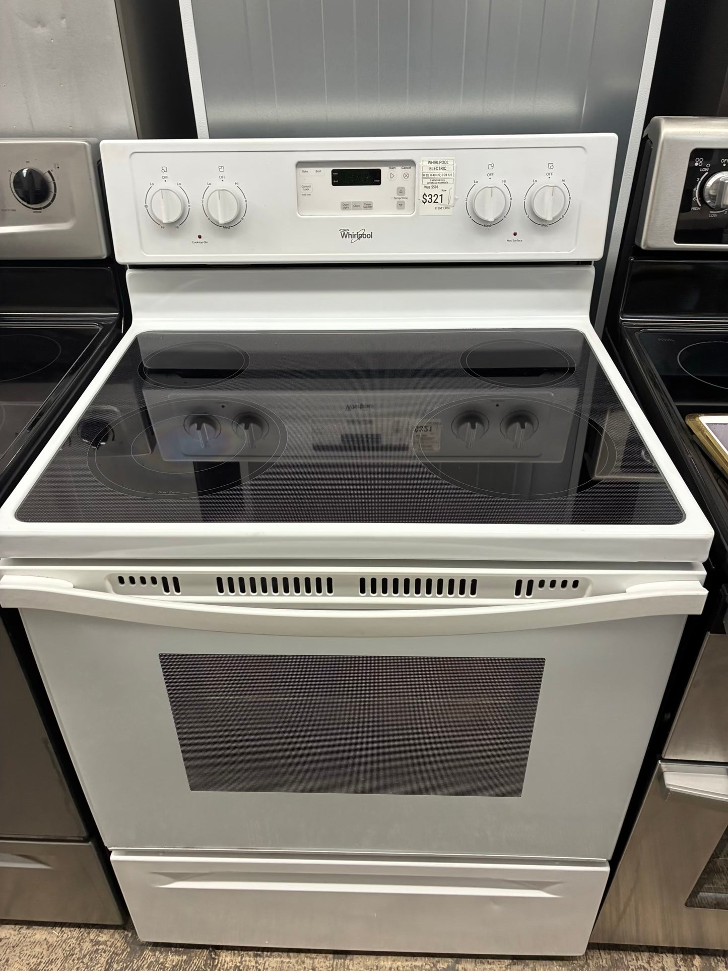 Whirlpool range white 4 burners  30”