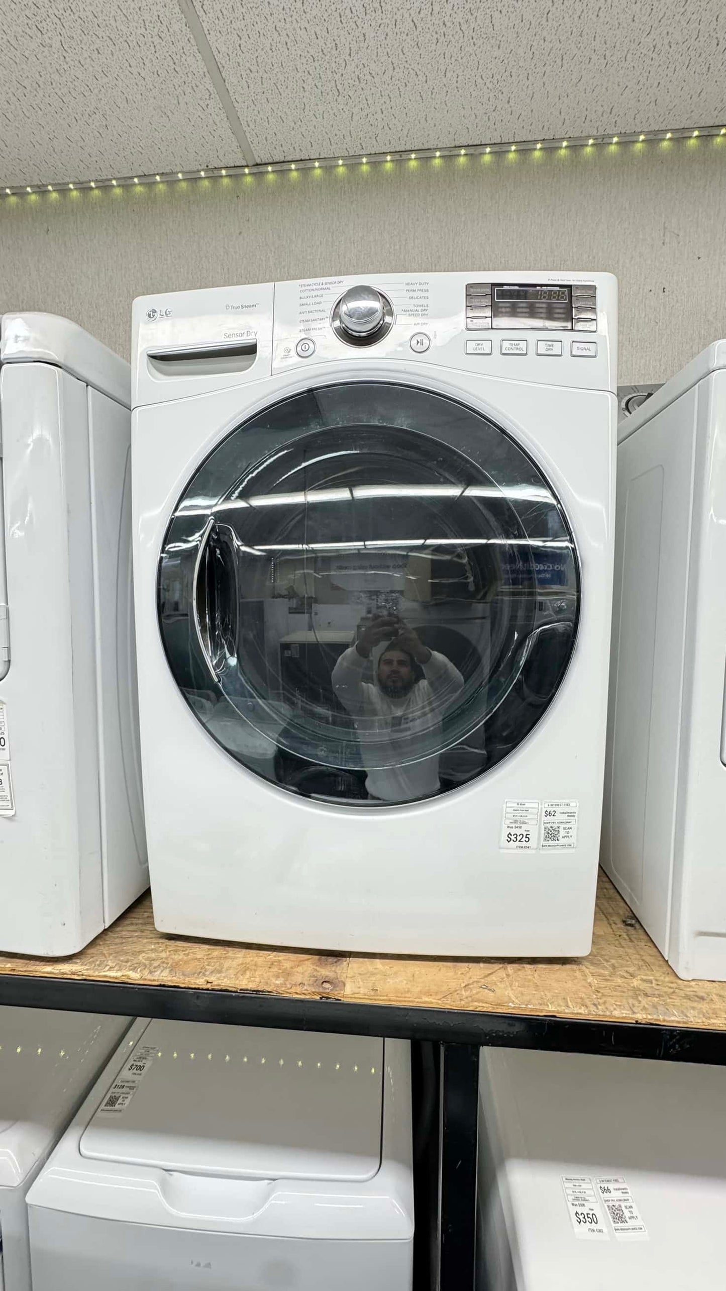 LG electric dryer true steam sensor dry high efficiency stainless steel drum