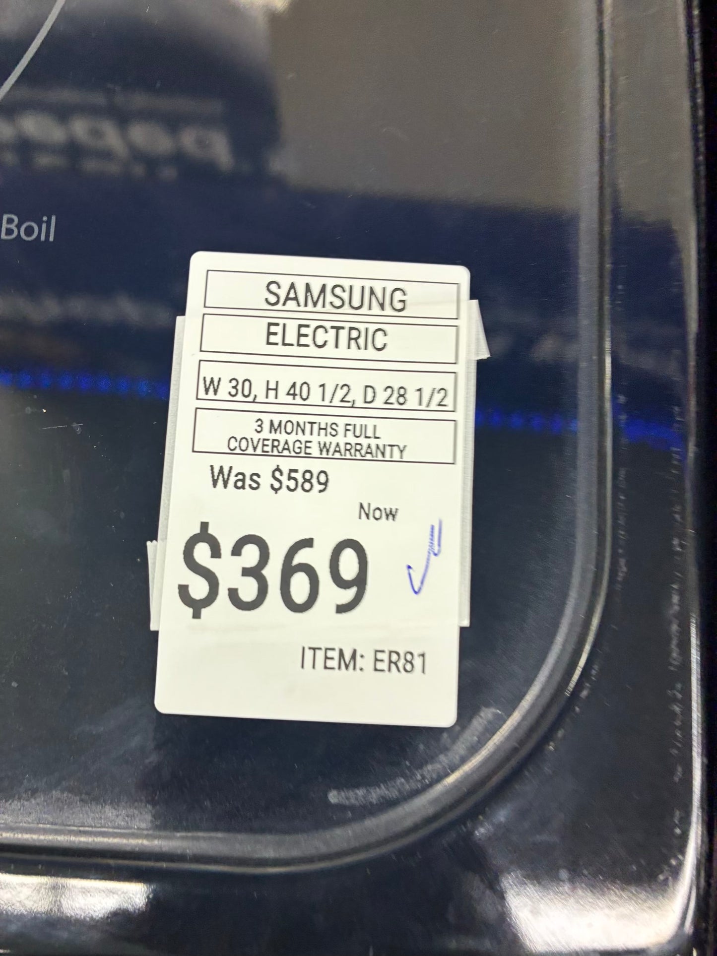 GE electric range stainless steel 30”