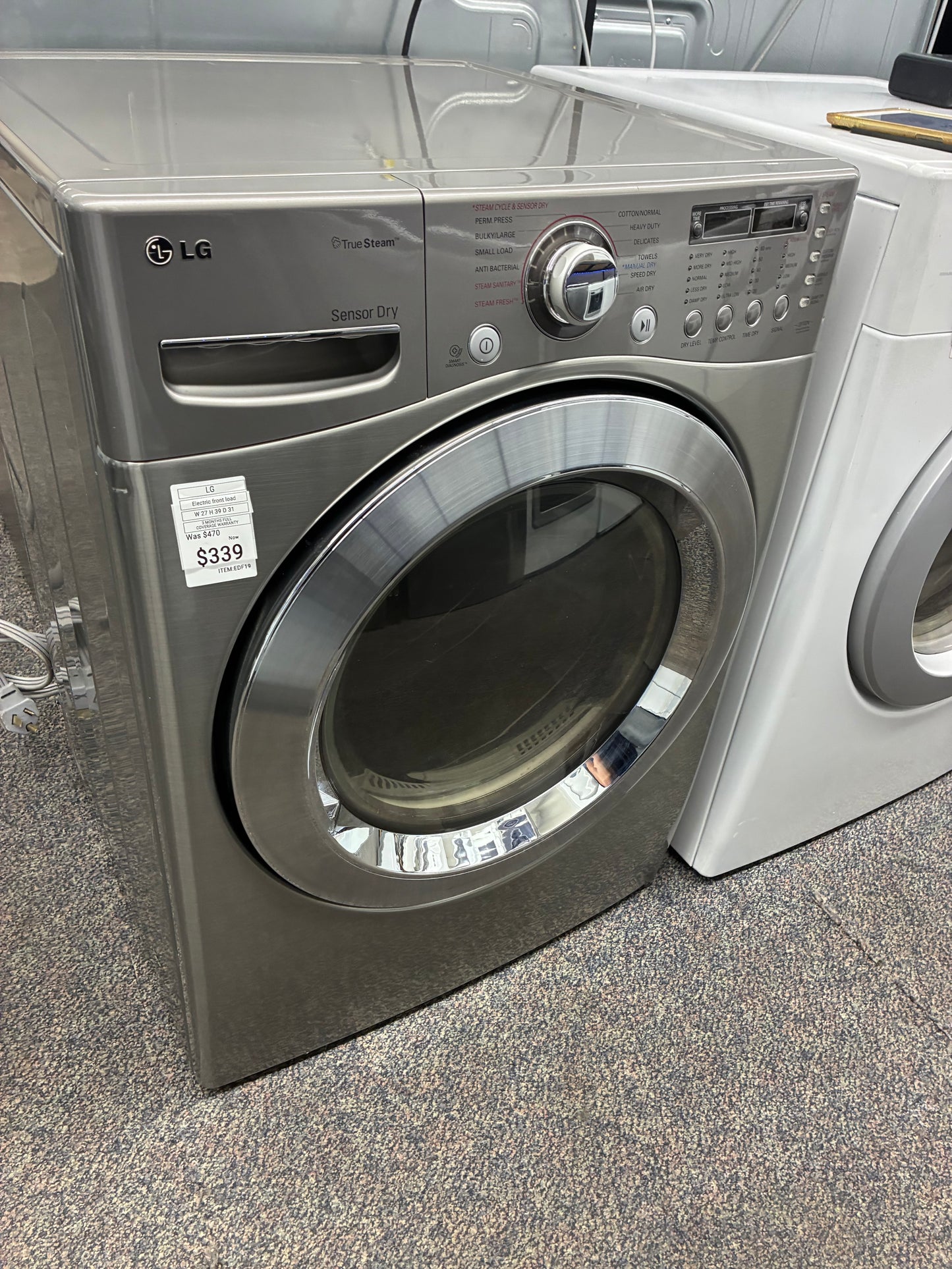 LG Electric Dryer 27”  slate front load
