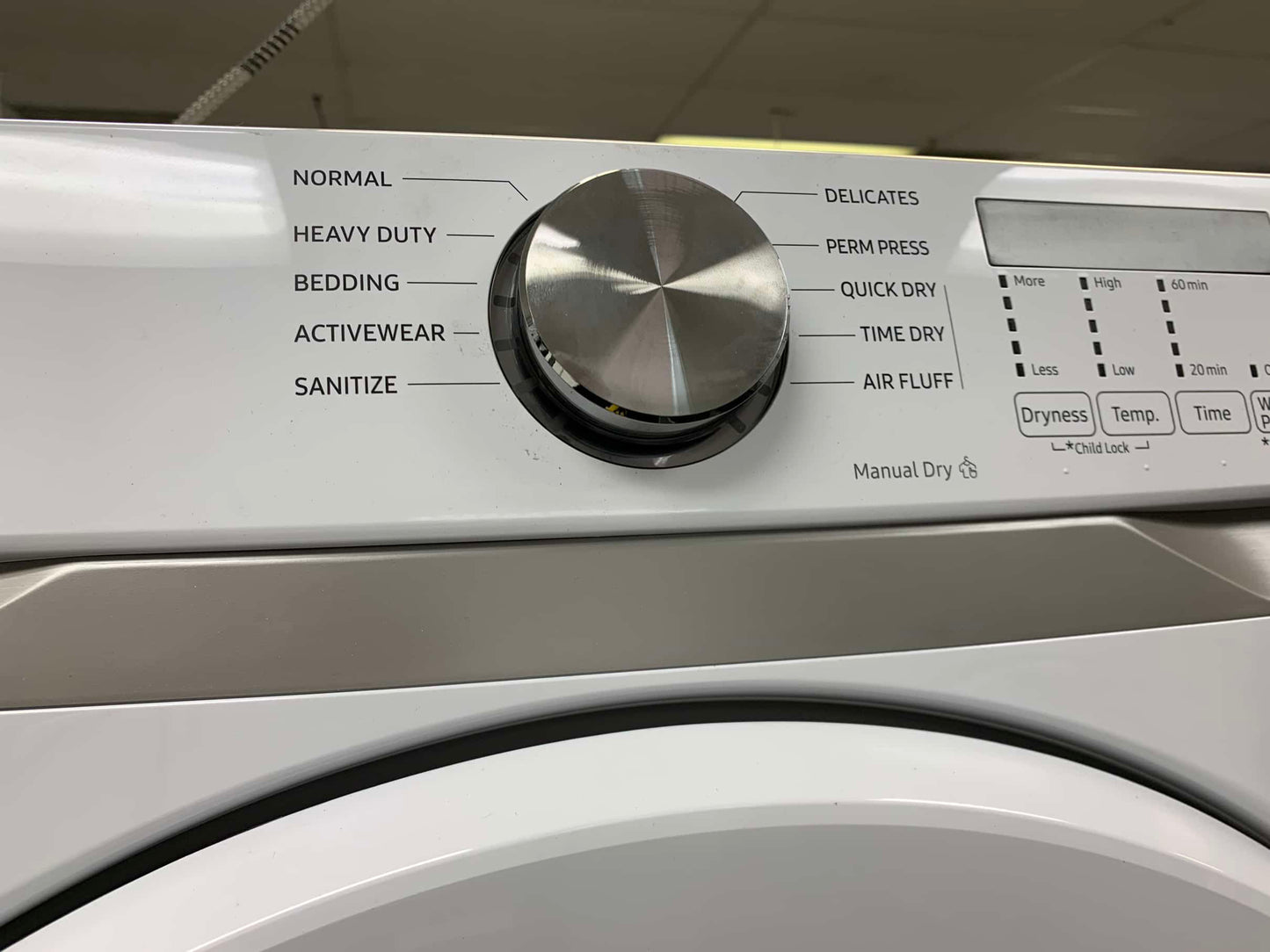 ★ Samsung Open Box 4.5 cu. ft. High-Efficiency Front Load Washer with Self-Clean+ in White & 7.5 cu. ft. Stackable Vented Electric Dryer with Sensor Dry in White 27 in WD641