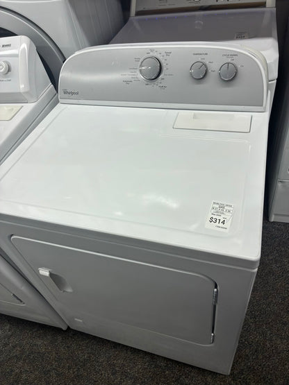 Whirlpool gas dryer 29” large capacity white