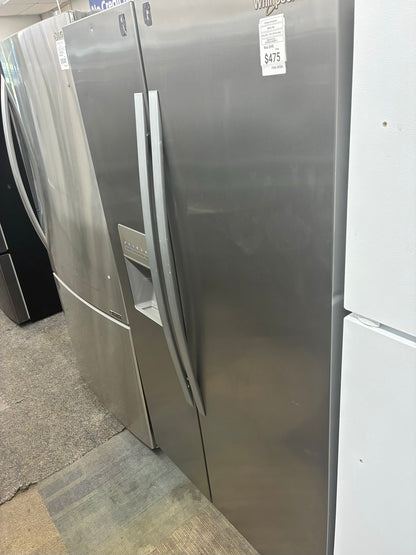 Whirlpool side by side refrigerator stainless steel 36” water dispenser ice maker