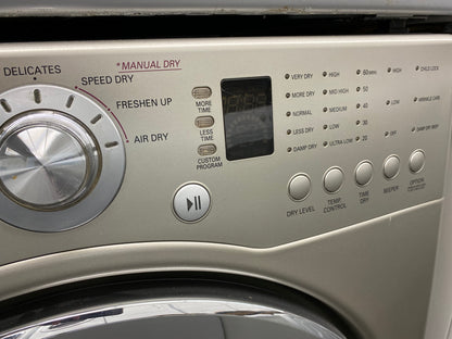 . ITEM #ED49G LG front load electric dryer 220v  stackable large capacity stainless steel drum 27 in D