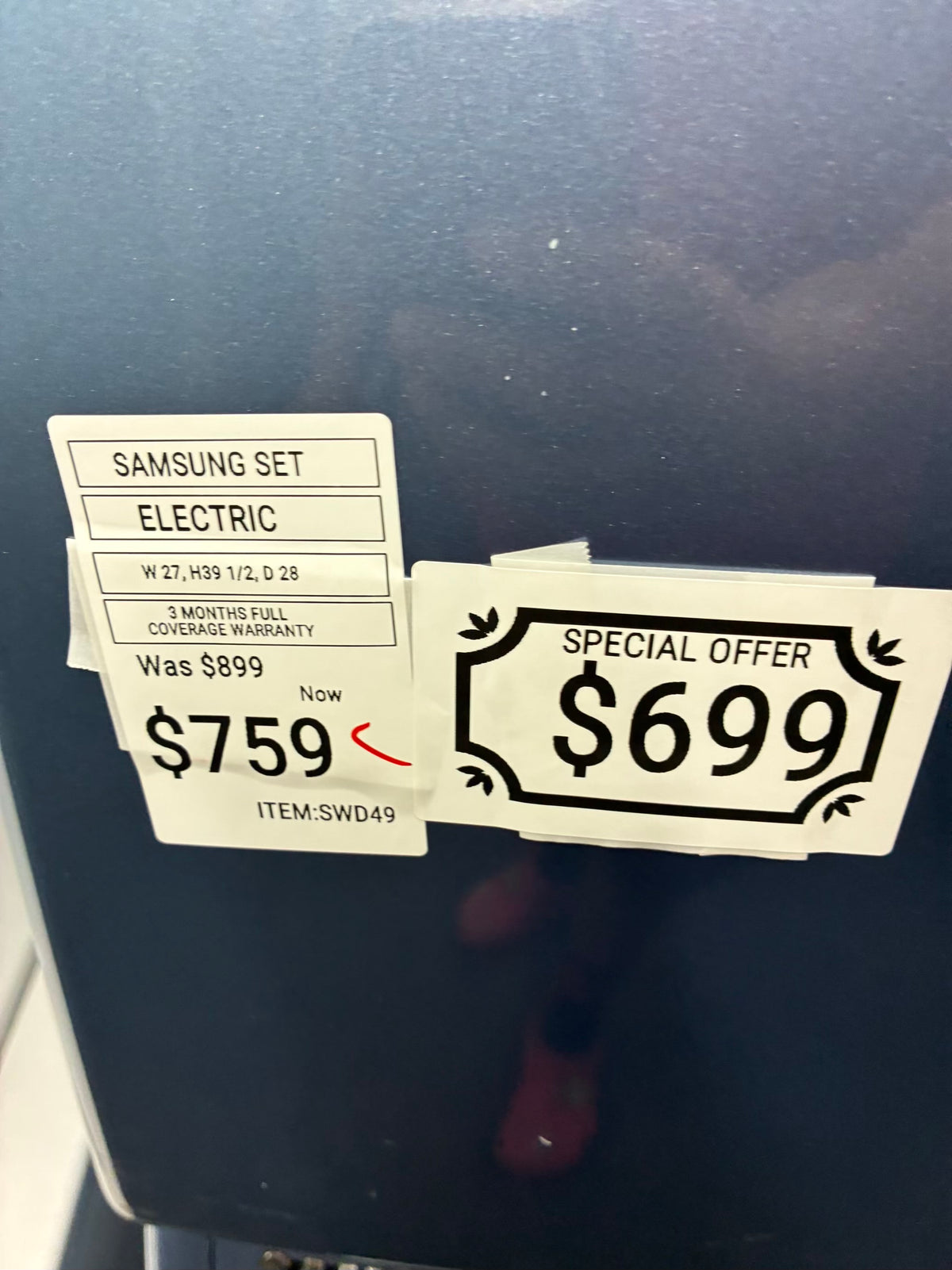 Samsung electric washer and dryer 27” front load