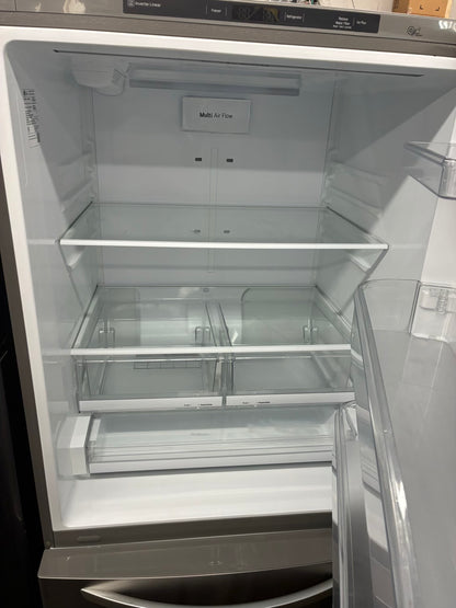 LG bottom freezer refrigerator  33” stainless steel