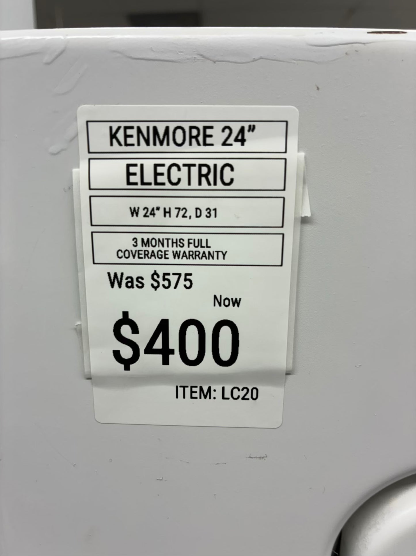 Kenmore  laundry center  washer and dryer set electric stackable 24”