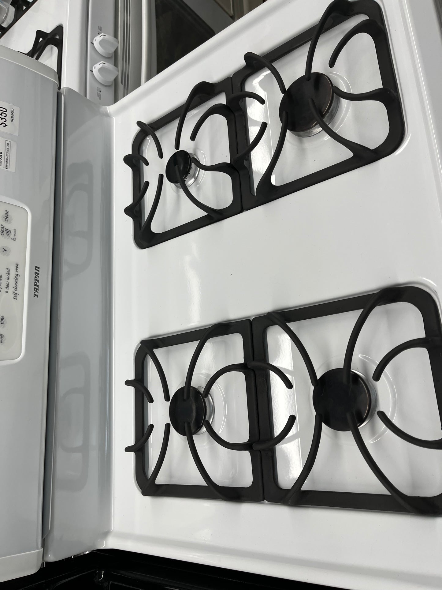 - ITEM #GR62X  Tappan gas range white 4 burner 30” in
