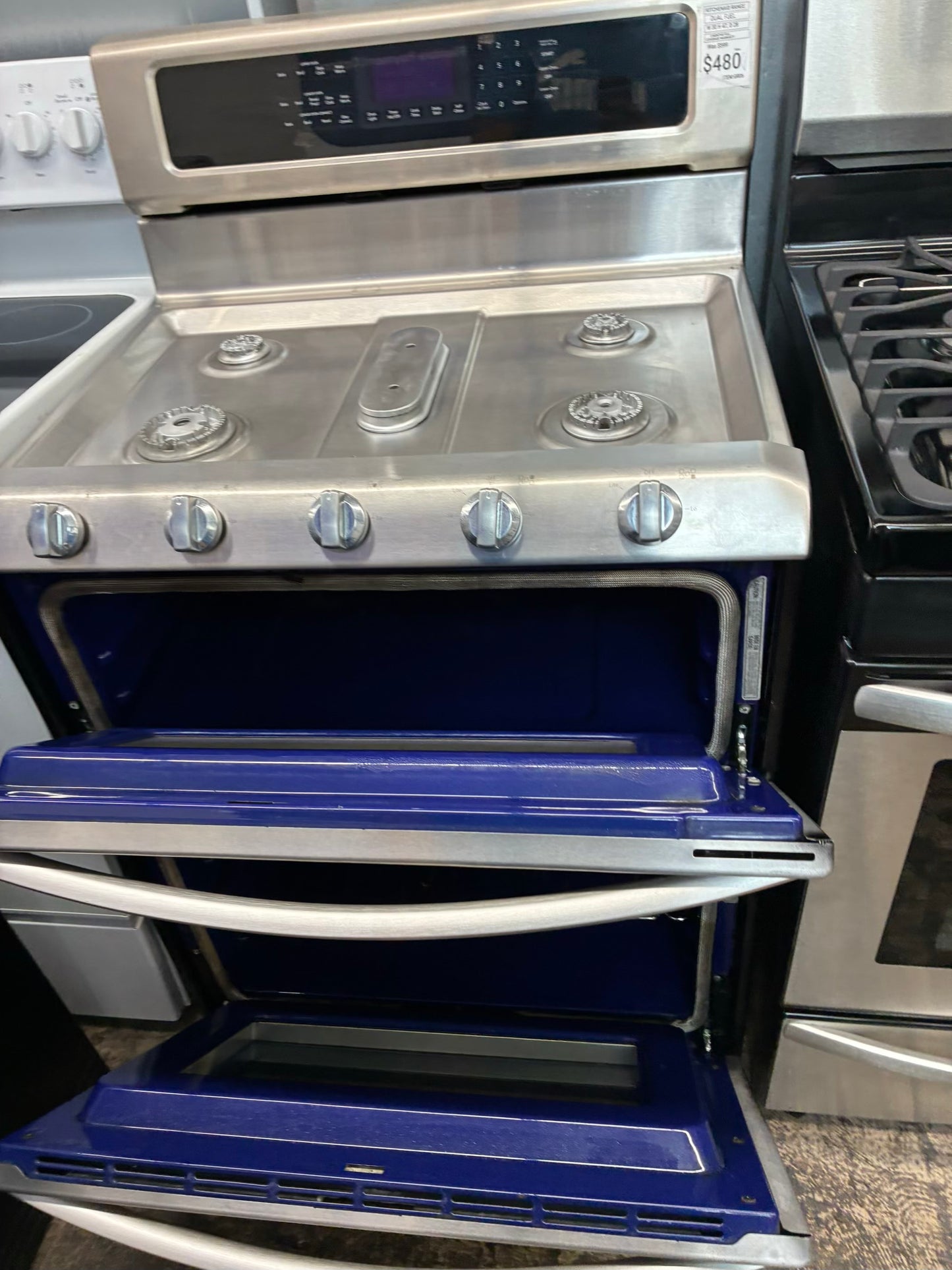 Kitchen Aid dual fuel  stainless steel range 5 burner 30 inch