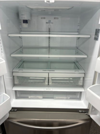 LG French door refrigerator stainless steel 36” ice maker water dispenser double ice maker