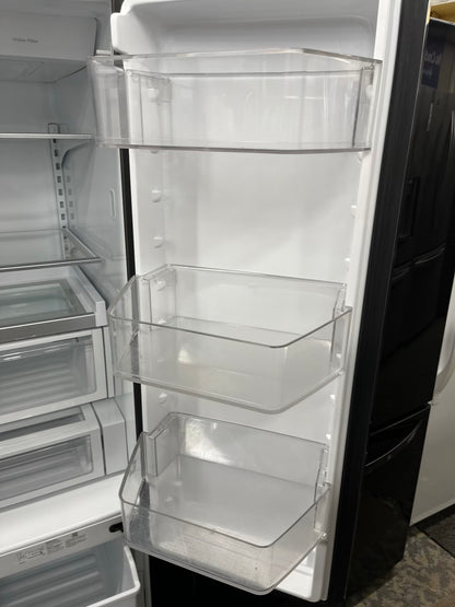 ^ Item: #RF74F Whirlpool french door refrigerator slate stainless steel w/ ice and water dispenser 36” in