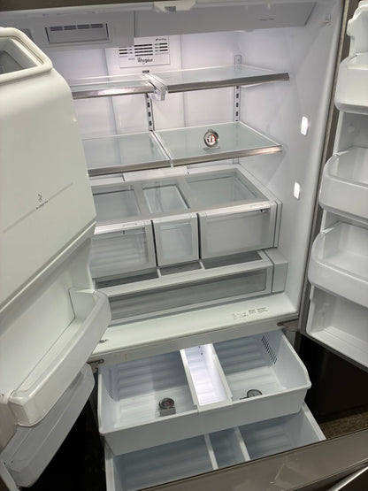 Whirlpool French door refrigerator stainless steel 36” ice maker water dispenser