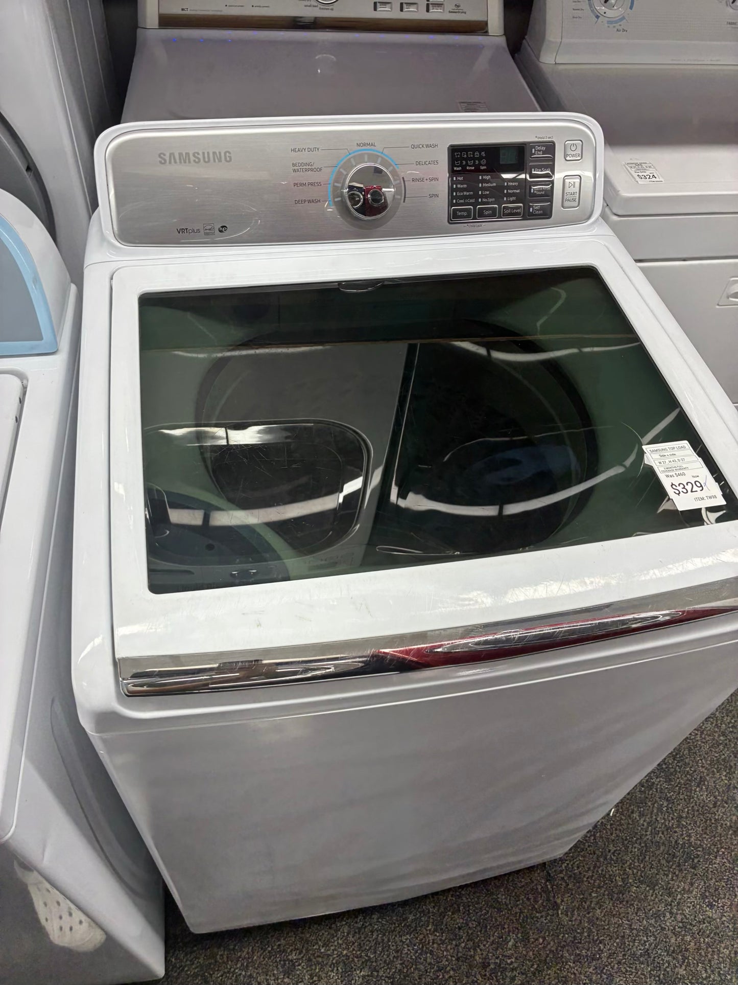 Samsung top load large capacity white 27”
