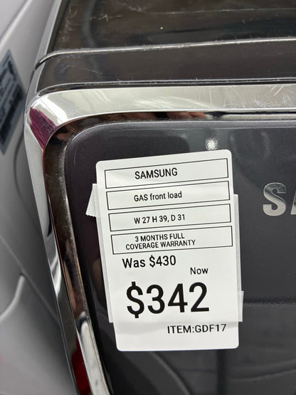 Samsung gas dryer 27” large capacity slate