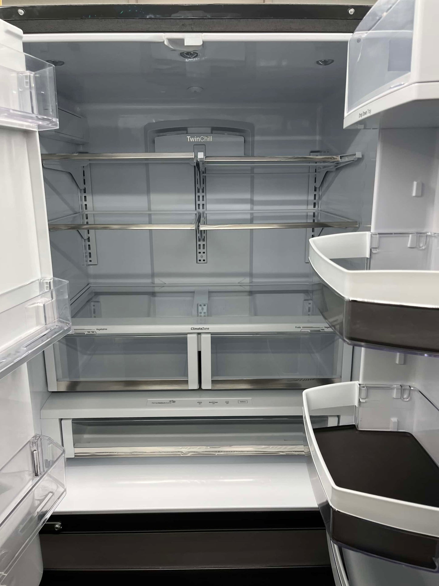 - Item: #RF84A  GE Cafe french door  refrigerator slate stainless steel w/water ice dispenser 36 in