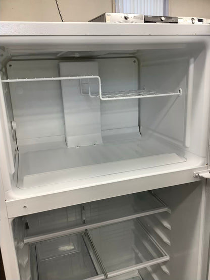 White GE Top Freezer Refrigerator