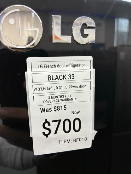 LG French door refrigerator black 33 in