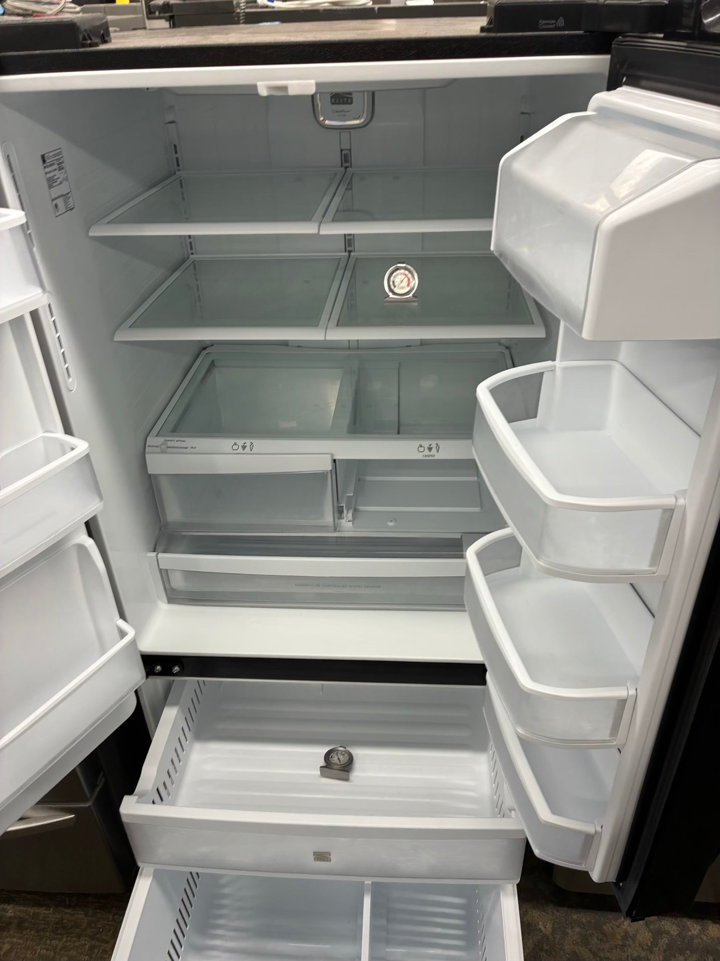 Kenmore French door refrigerator black 33” ice maker water dispenser