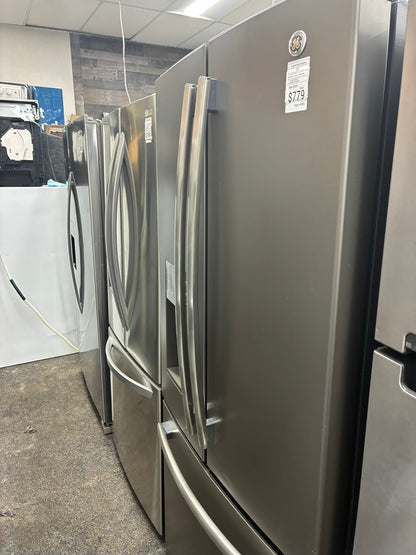 GE French door refrigerator stainless steel 33” ice maker water dispenser
