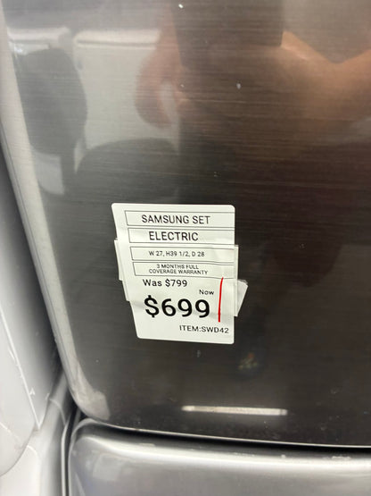 Samsung electric washer and dryer 27” front load slate