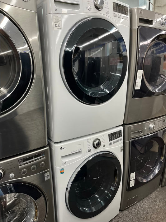^ ITEM #ED84M LG  front load electric washer and dryer 220v  stackable large capacity stainless steel drum 27 in D
