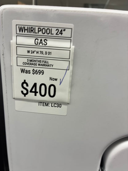 Whirlpool laundry center  washer and dryer set gas stackable 24”