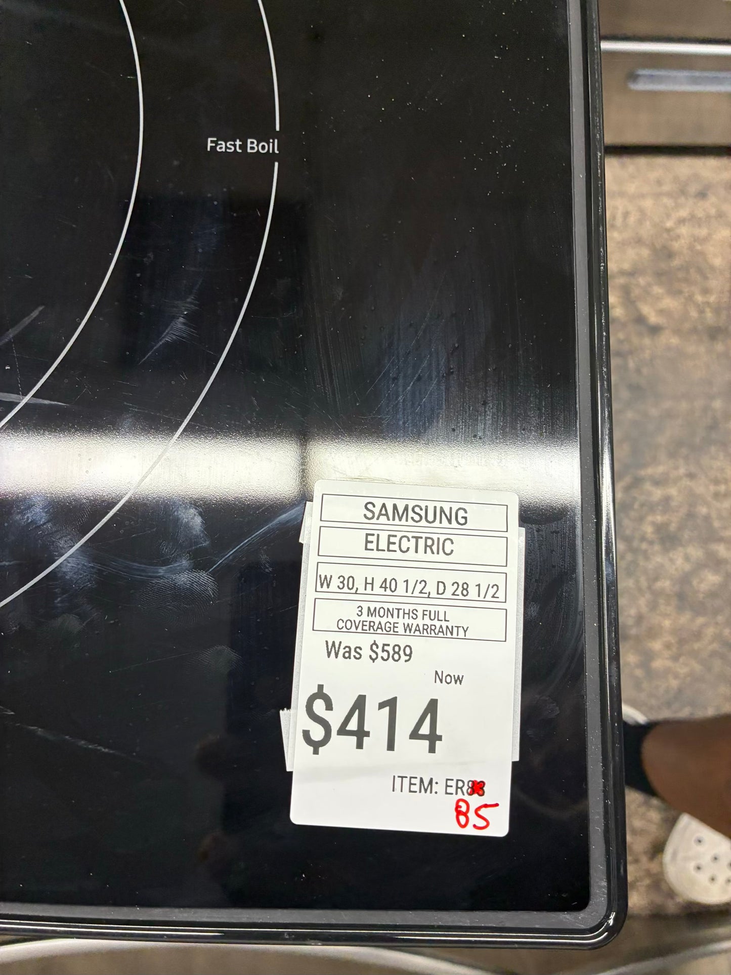 Samsung electric range stainless steel 30”  slate