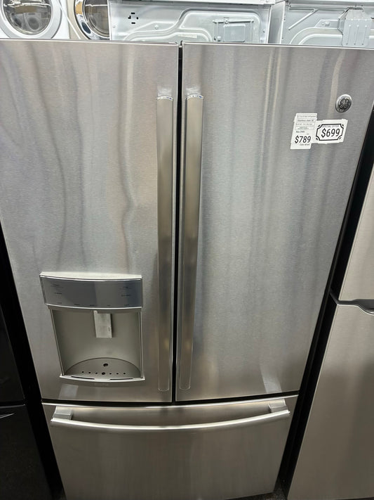 GE French door refrigerator stainless steel 36” ice maker water dispenser
