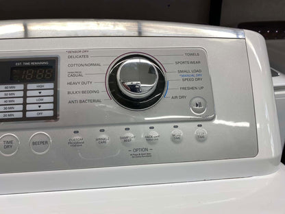 Item: #ED64B LG high efficiency and electric dryer andwqshing machine set stainless steel drum side by side 27”