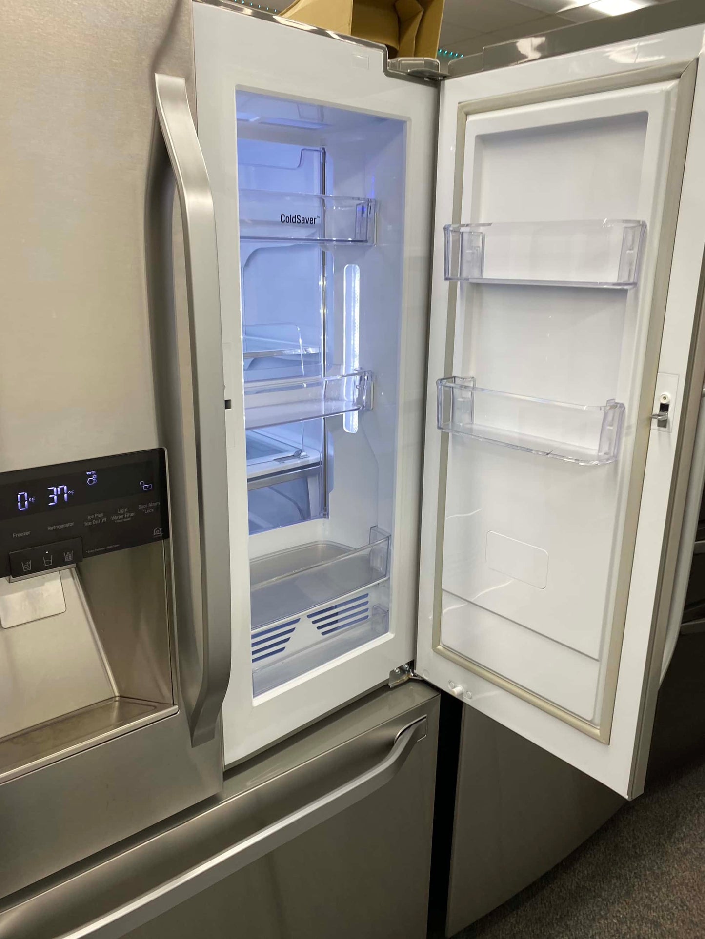 - Item: #RF86F  LG French door refrigerator stainless steel w/water ice dispenser 36 in.
