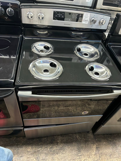 Amana electric range stainless steel 30” 4 burners coils