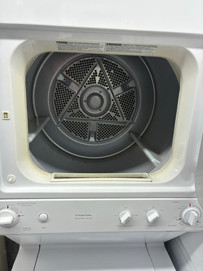 GE laundry center  washer and dryer set gas stackable 27”