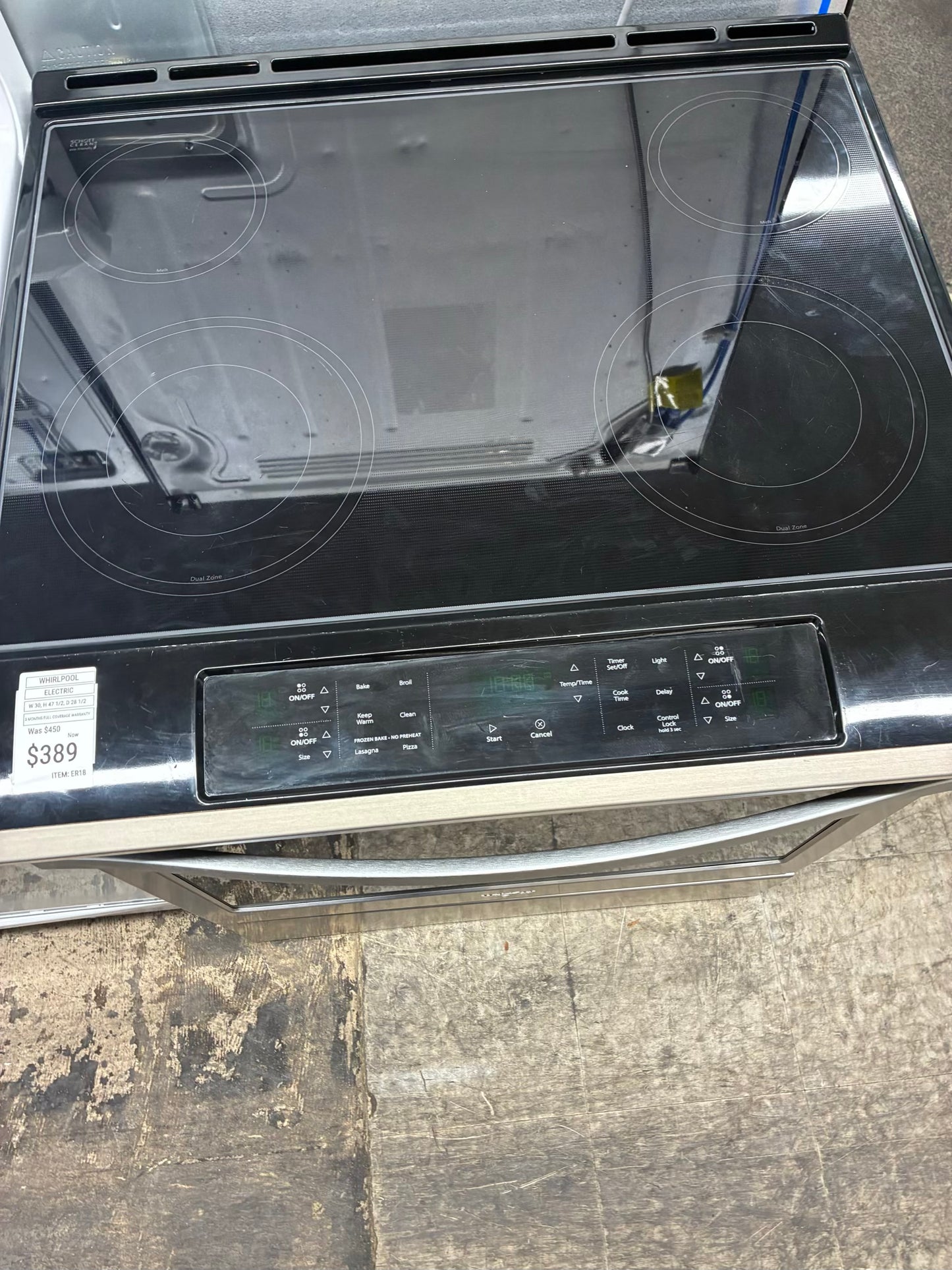 Whirlpool electric stainless steel range 4 burner 30 inch