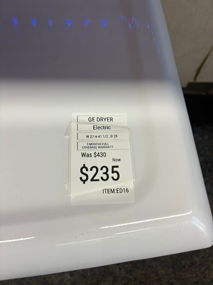 GE electric dryer 27” large capacity