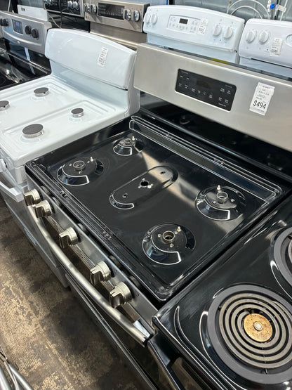 GE range 5 burner stainless steel 30”
