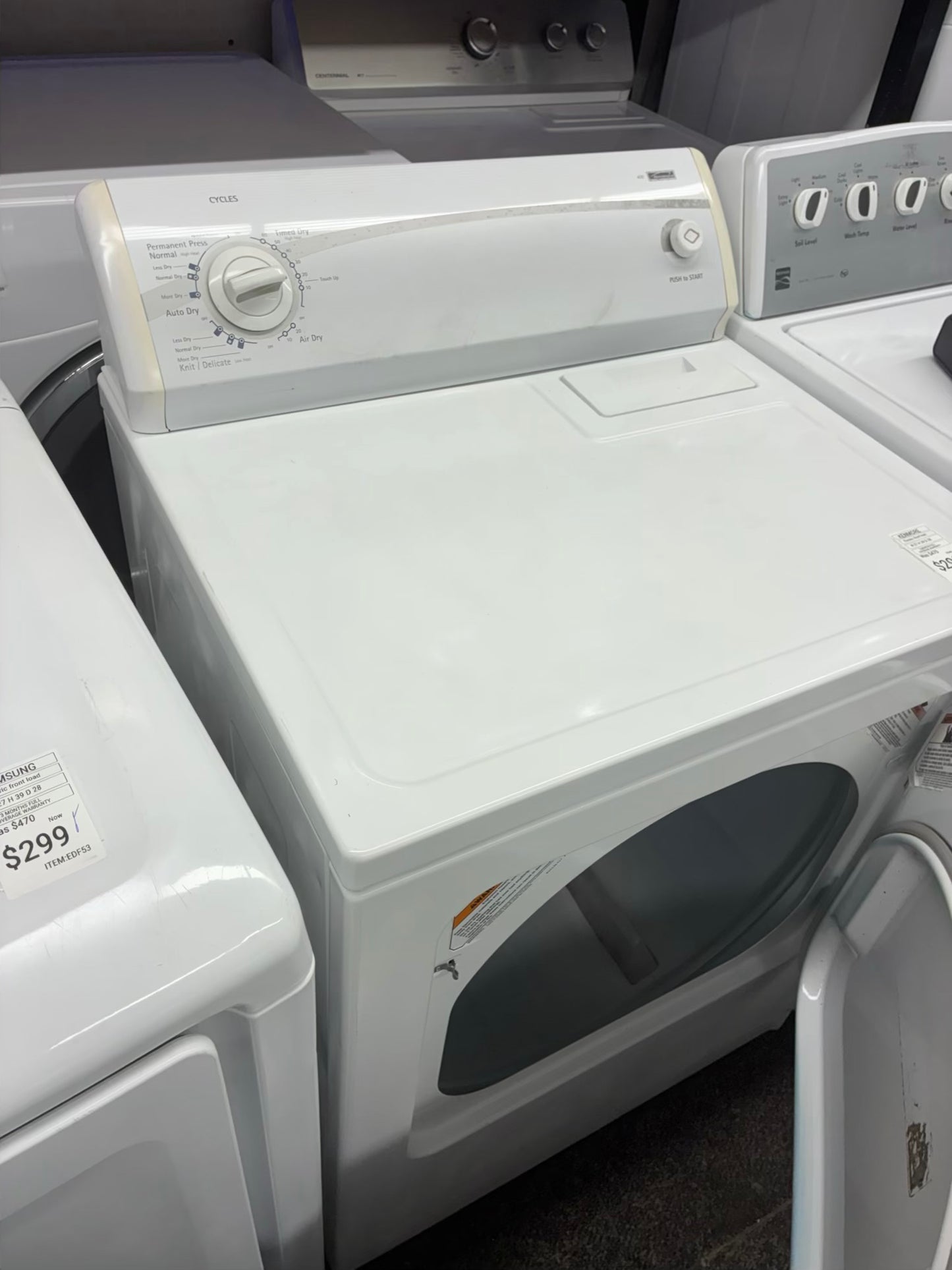 Kenmore electric dryer 29” large capacity white