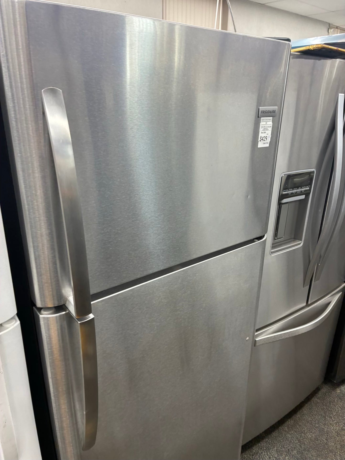Frigidaire top freezer refrigerator stainless steel 30”